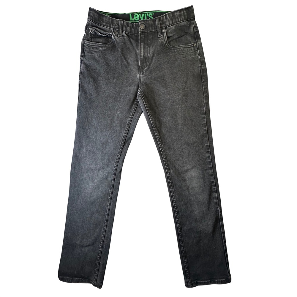 Levi's 511 Slim Fit Boys Jeans Faded Black‎ Denim Adjustable Waist Size 16 REG